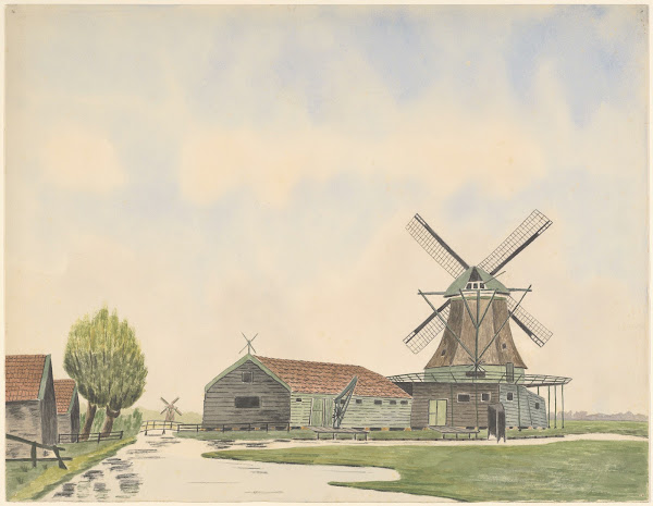 molen oliemolen De Nachtegaal aan het Karnemelkspad 1930 1940