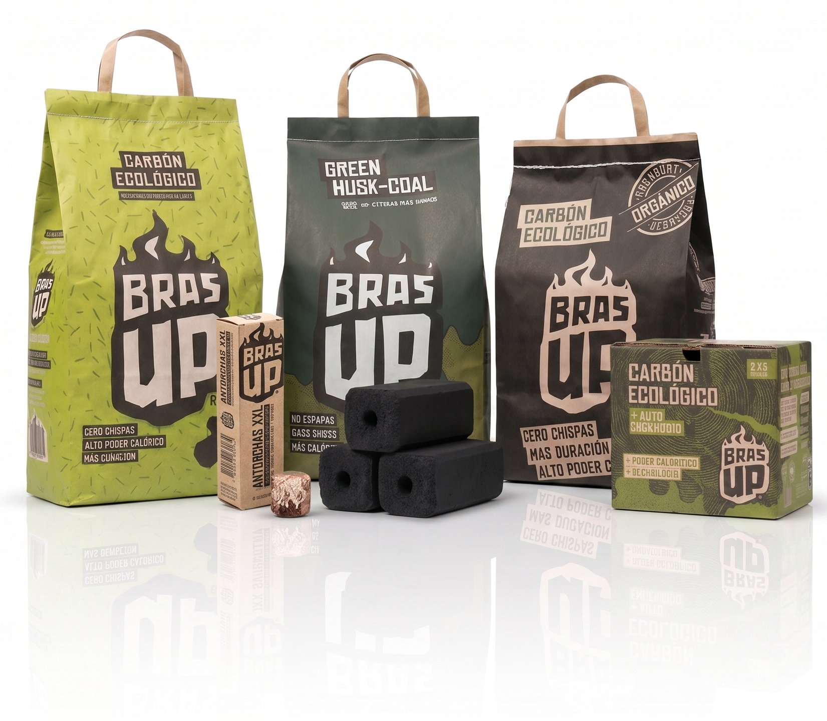 BrasUP charcoal made from upcycled rice husks