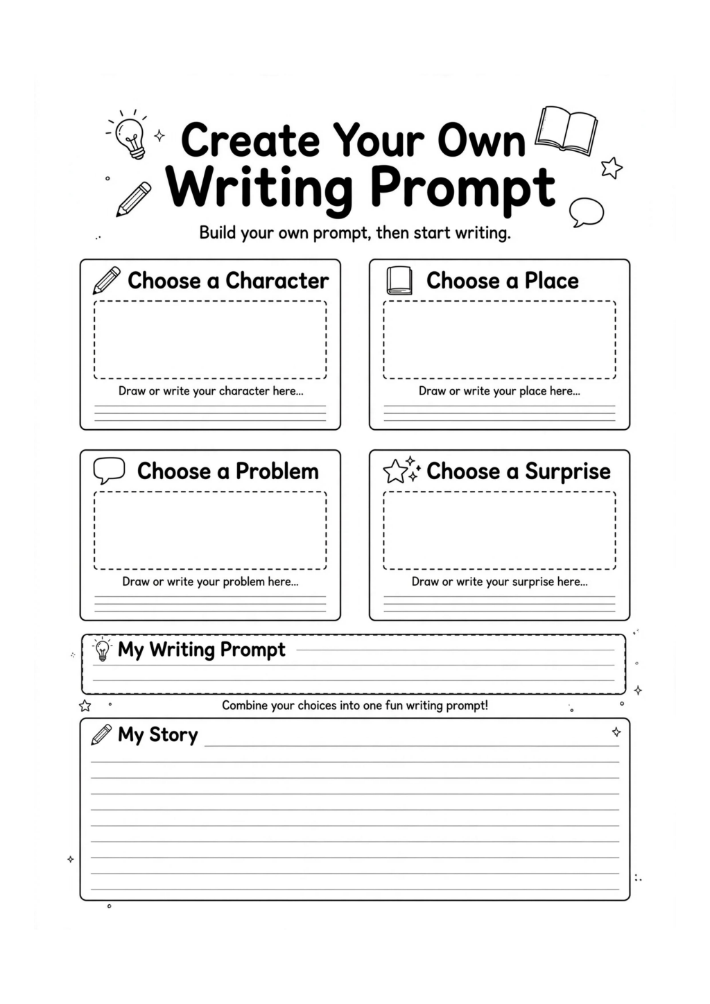 Create Your Own Writing Prompt Worksheet