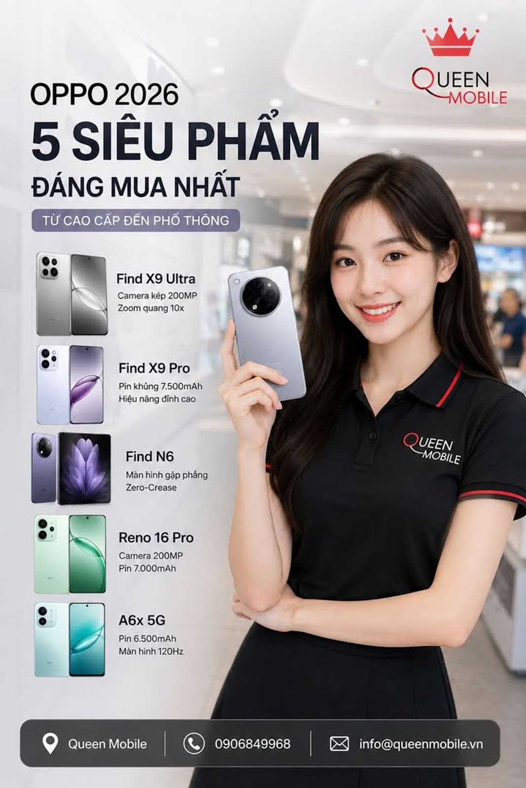 5 mẫu điện thoại Oppo đáng chú ý nhất năm 2026 từ Find X9 Ultra đến A6x 5G #Oppo #OppoFindX9Ultra #OppoFindX9Pro #OppoFindN6 #OppoReno16Pro #OppoA6x5G #ĐiệnThoại2026 #Smartphone #C
