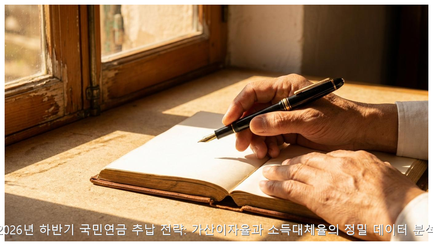 2026년 하반기 국민연금 추납 전략: 가산이자율과 소득대체율의 정밀 데이터 분석 핵심 안내 및 분석 인포그래픽 (3)