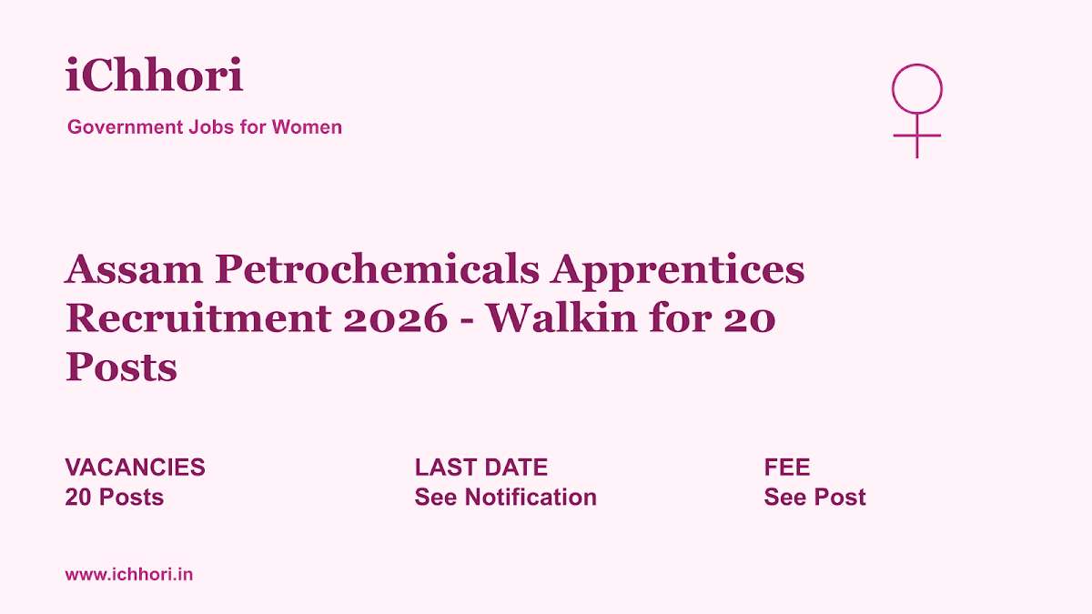 Assam Petrochemicals Apprentices Recruitment 2026 - Walkin for 20 Posts - iChhori
