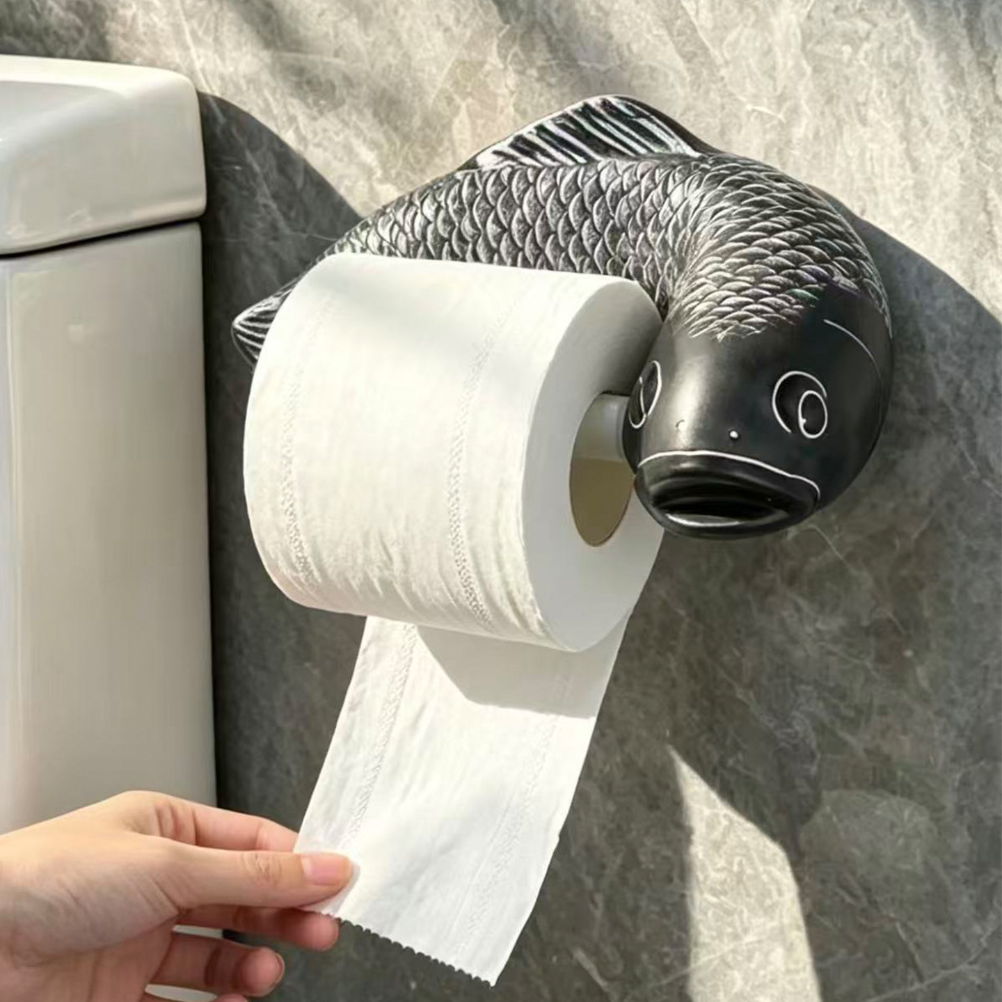 Karpfen-Toilettenpapierhalter, wandmontiert
