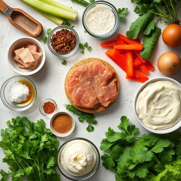 Ingredients for Easy Asian Tuna Cakes with Spicy Mayo for Dinner - Quick, Crispy, Family-Friendly