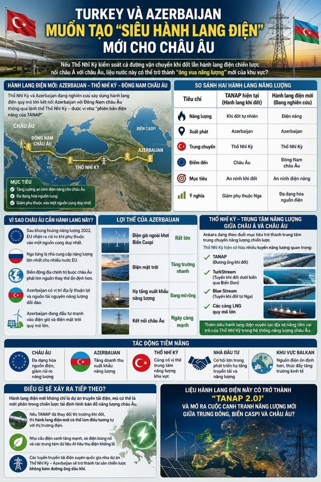 TURKEY VÀ AZERBAIJAN MUỐN TẠO “SIÊU HÀNH LANG ĐIỆN” MỚI CHO CHÂU ÂU

#Turkey #Az...