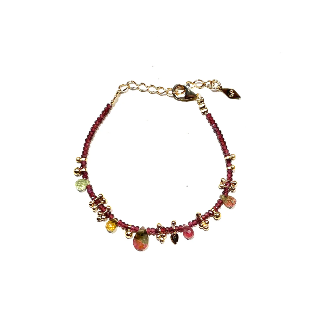 Браслет ROMANE DROPS GARNET