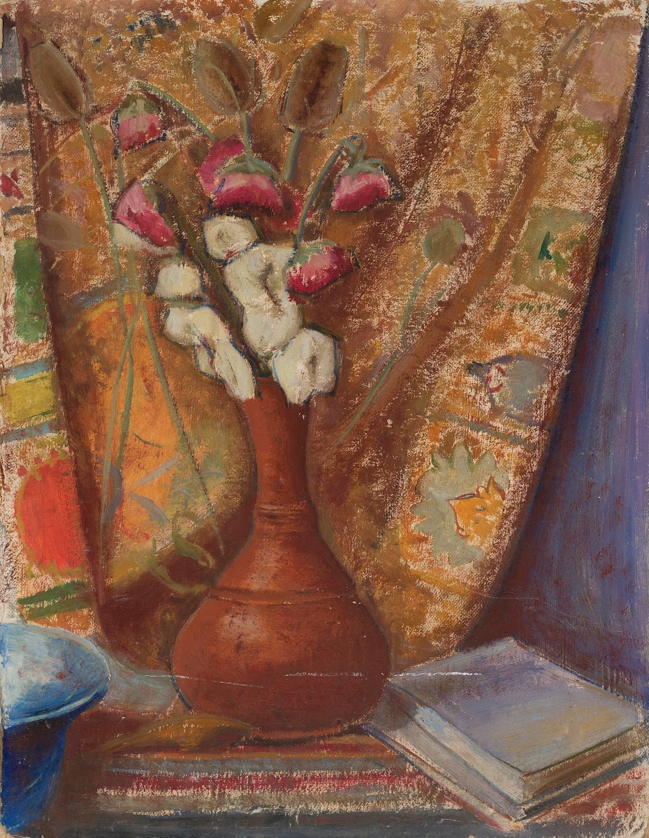 Flowers in a clay flower vase 1932