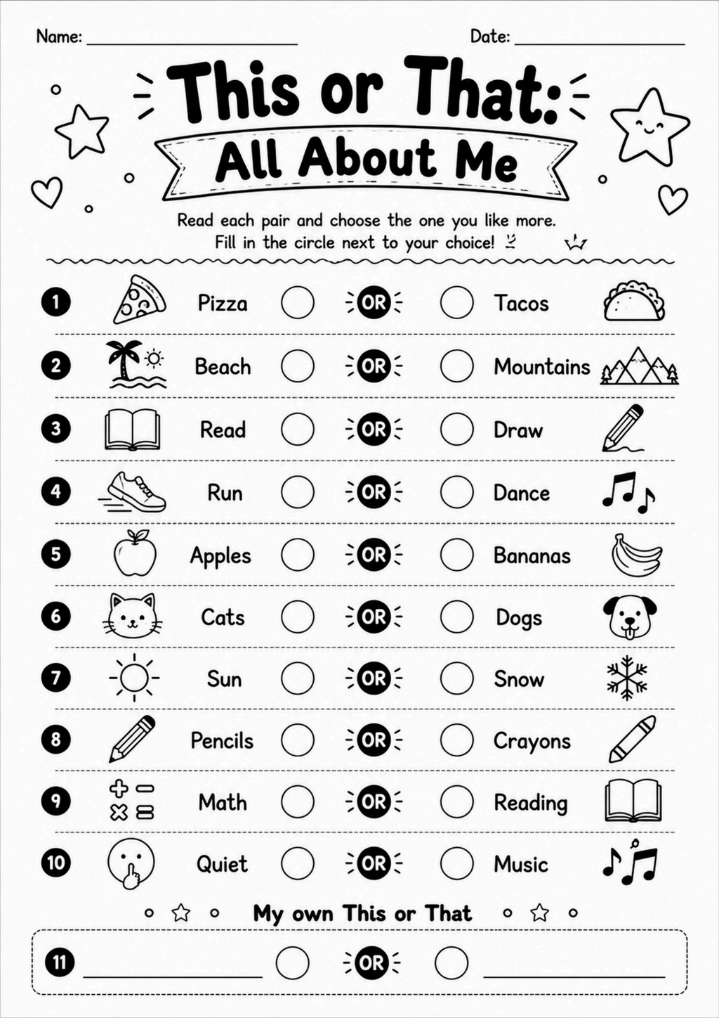 This or That All About Me