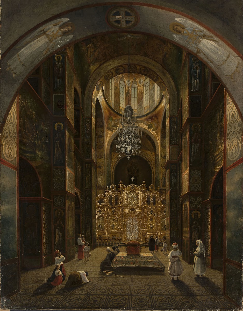 Interior of St Sophia Cathedral in Kiev 1854