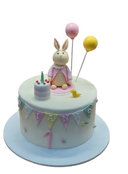 First Birthday Bunny Themed Icing Cake CB-NC623