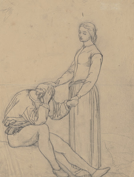 Sitzender Mann aus Trost Abschied ca 1856