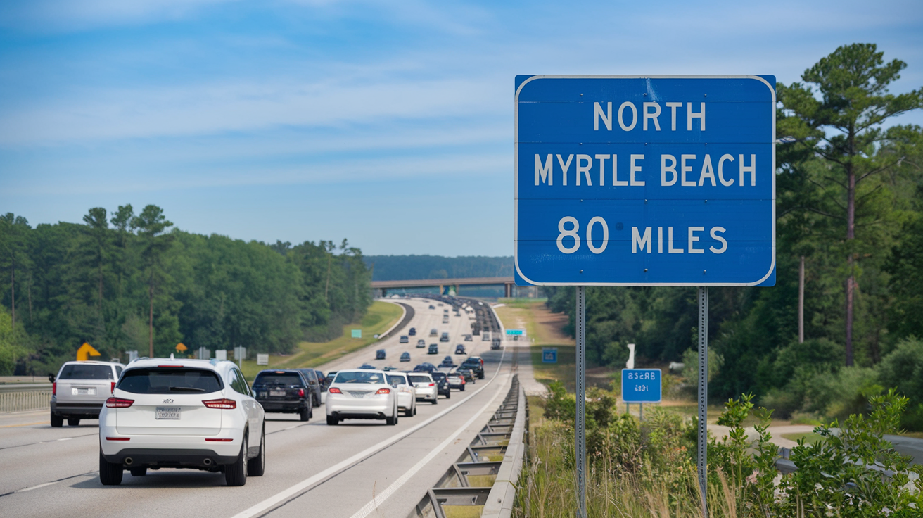 Distance from Columbia, SC to North Myrtle Beach