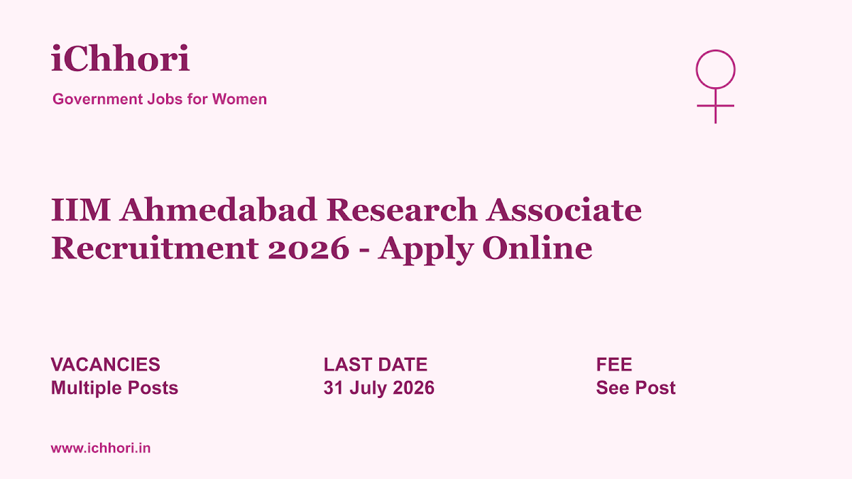 IIM Ahmedabad Research Associate Recruitment 2026 - Apply Online - iChhori