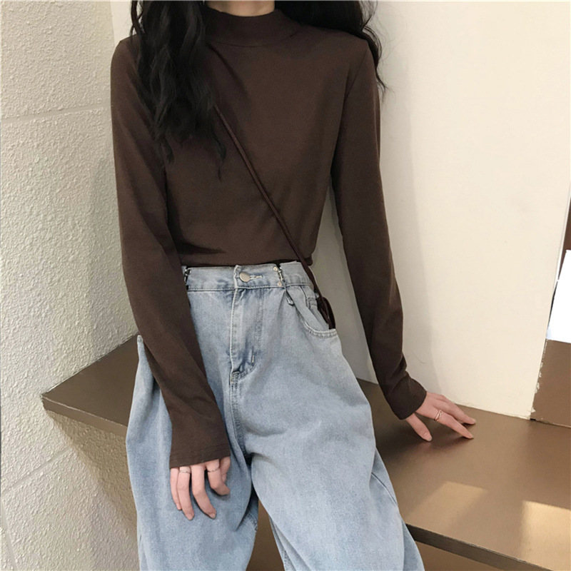 Damen-Langarmshirt mit Stehkragen