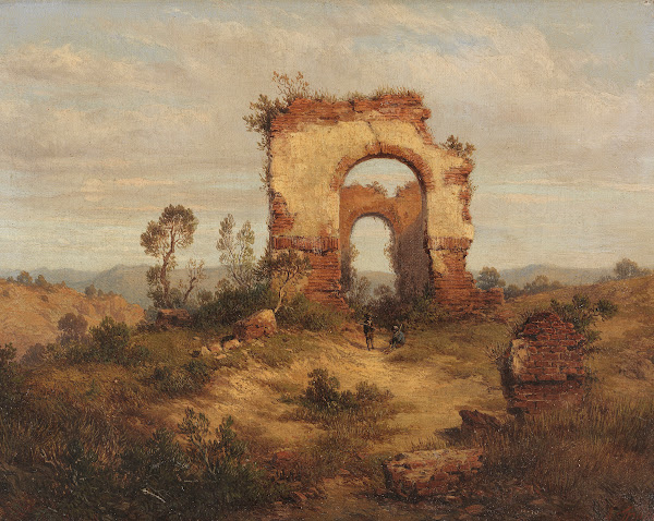 Rastende JäGer Vor Ruinen Ca 1840