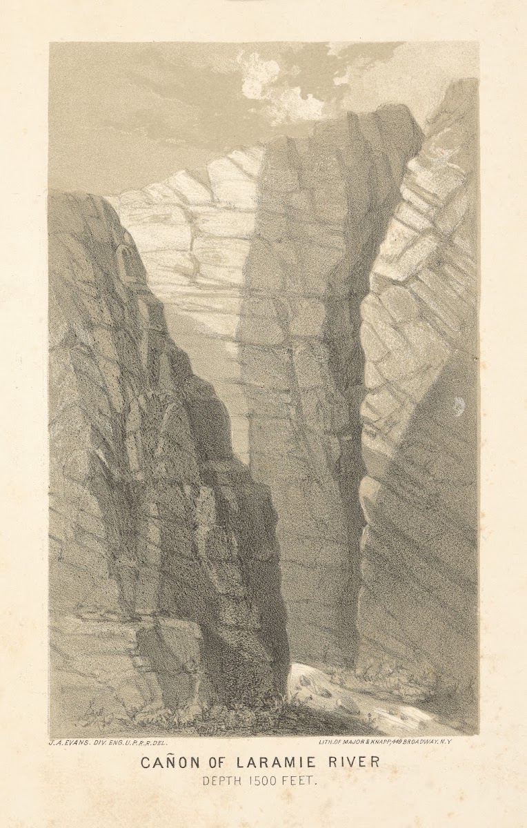Canon of Laramie River depth 1500 feet 1864