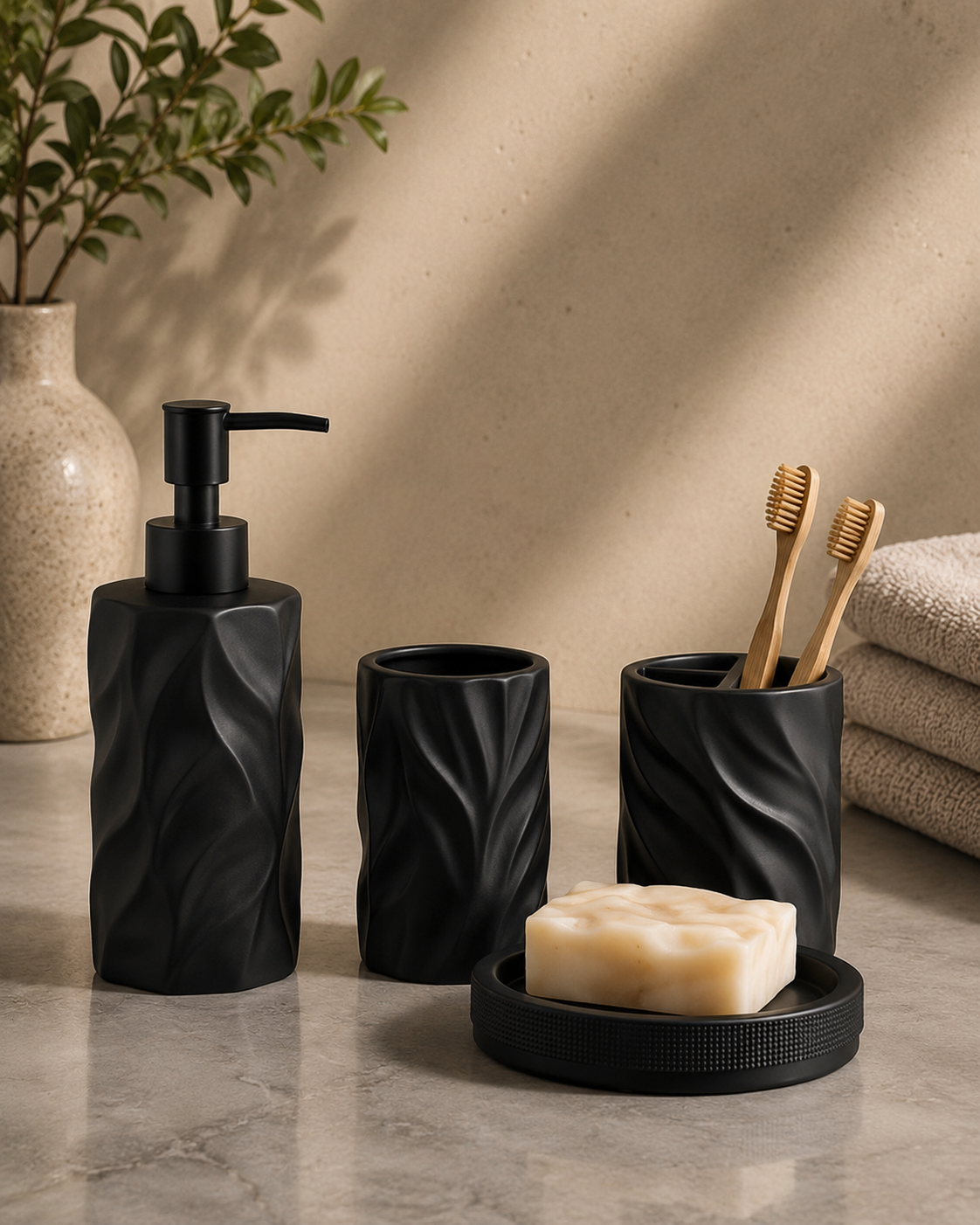 Dark Minimalist Soap Dispenser Set view 5