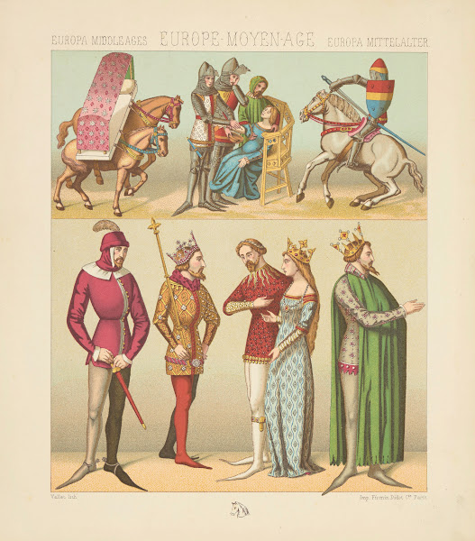 XIVe siecle  costumes civils et militaires  litiere 1876 1888