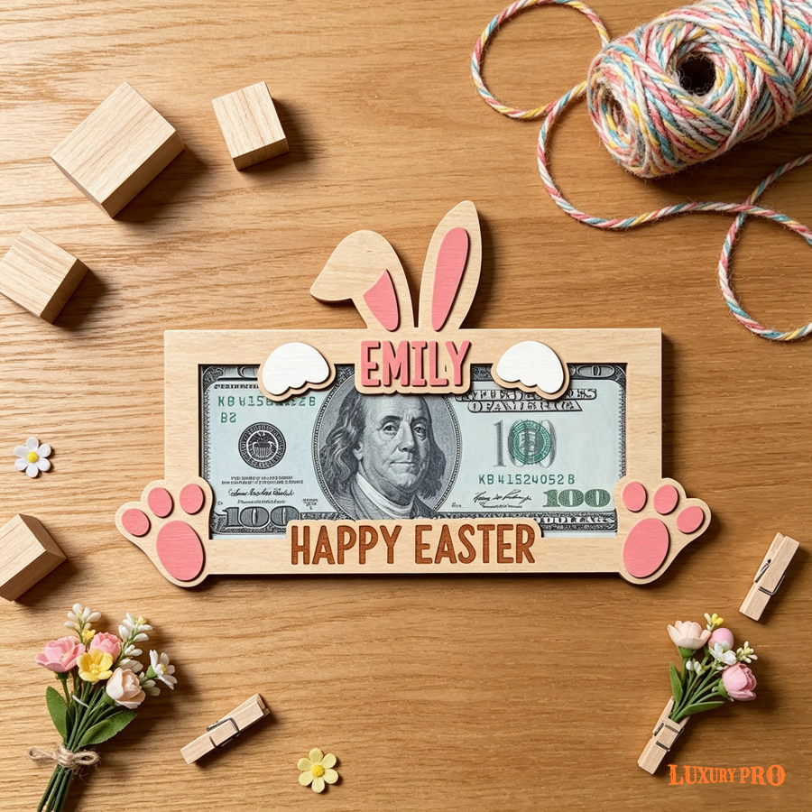 Double-layer Wooden Banknote Holder