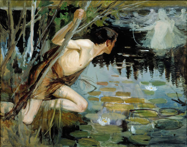 Youth And A Mermaid Sketch 1896