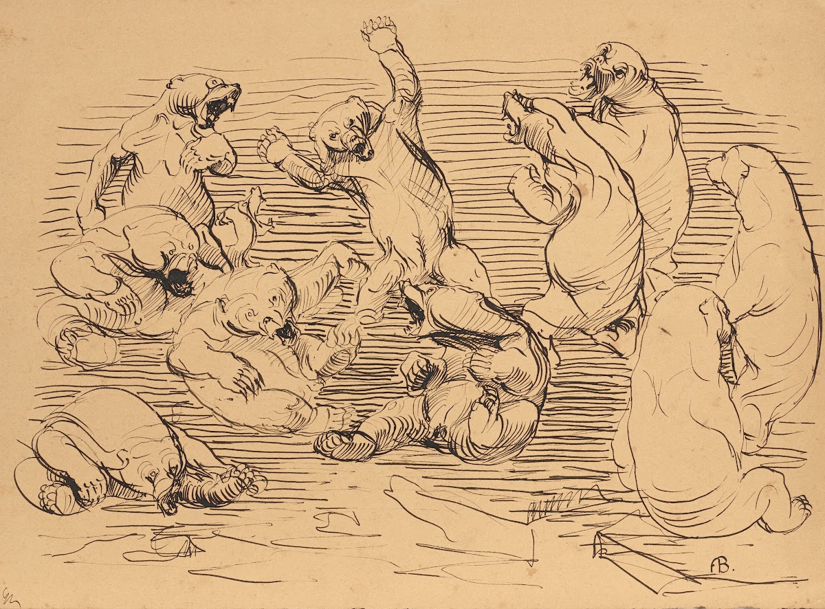 Raufende Bären 1909