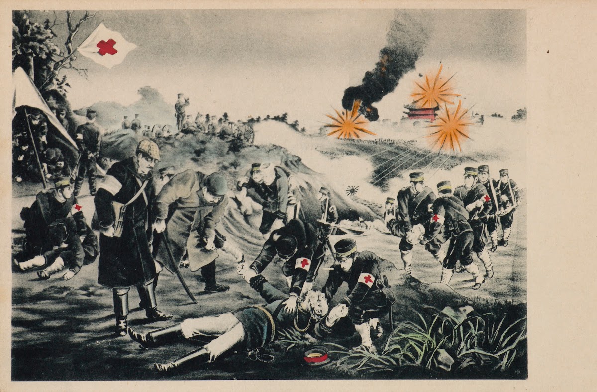 Japanese Field Hospital Tending to Wounded Troops 19041905