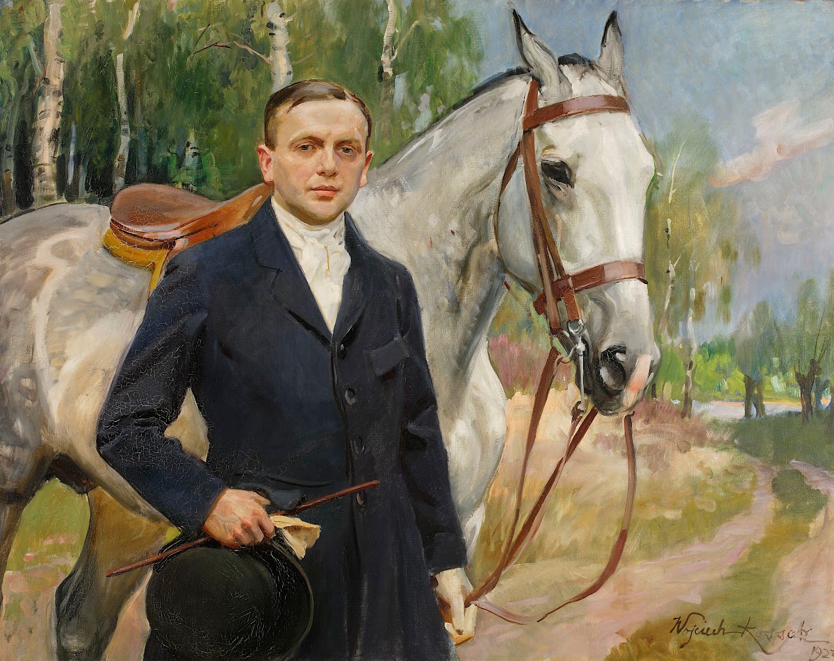 Portrait of Bronisław Krystall with a horse 1923