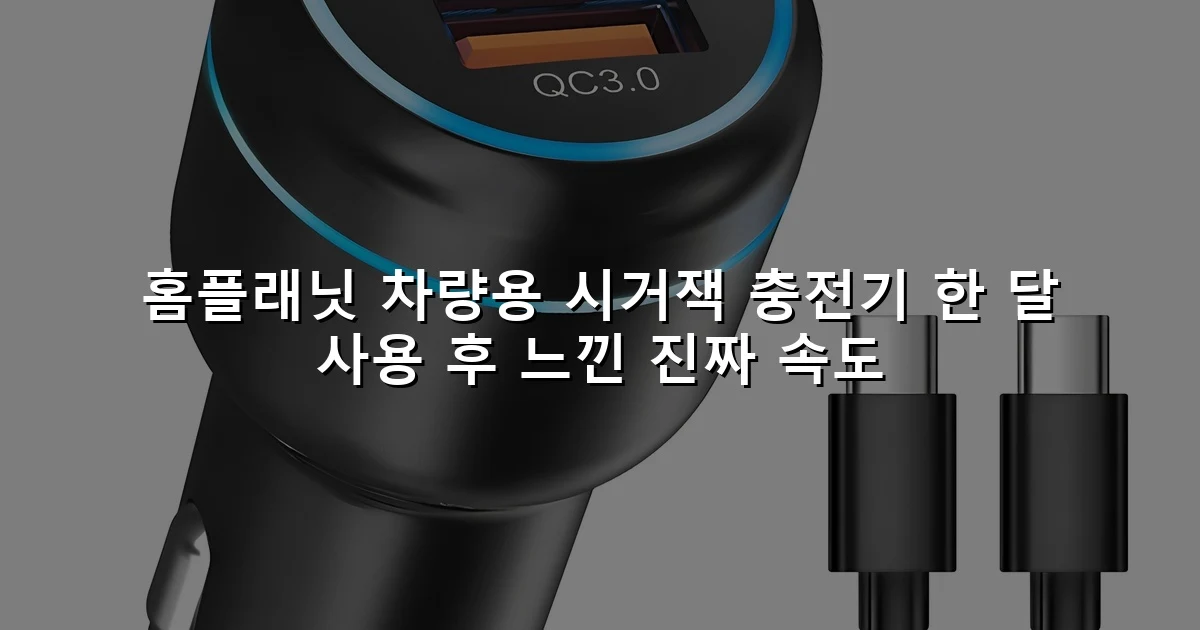 홈플래닛 차량용 시거잭 충전기 한 달 사용 후 느낀 진짜 속도