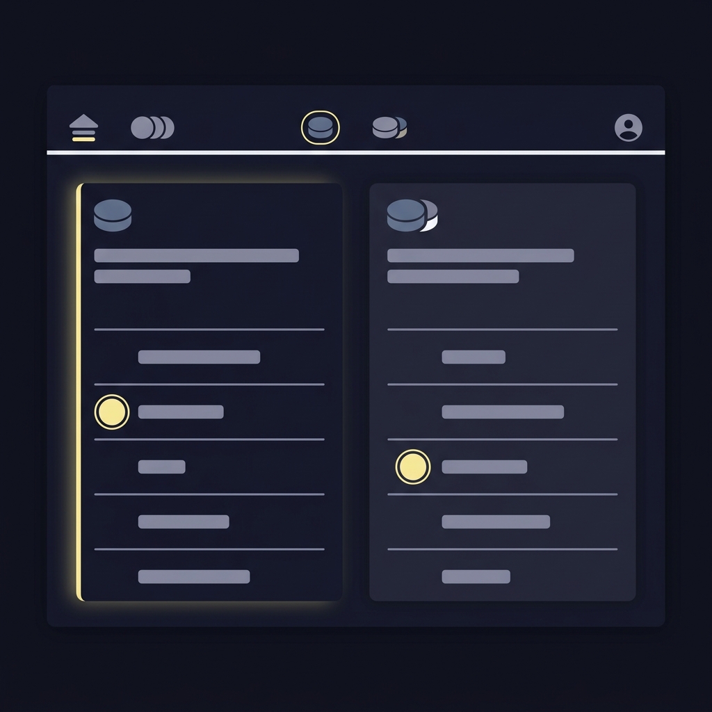 Minimal 2D vector sportsbook screen mockup showing two side by side columns for a standard puckline and an alternate puckline using Funded Plays color palette puckline