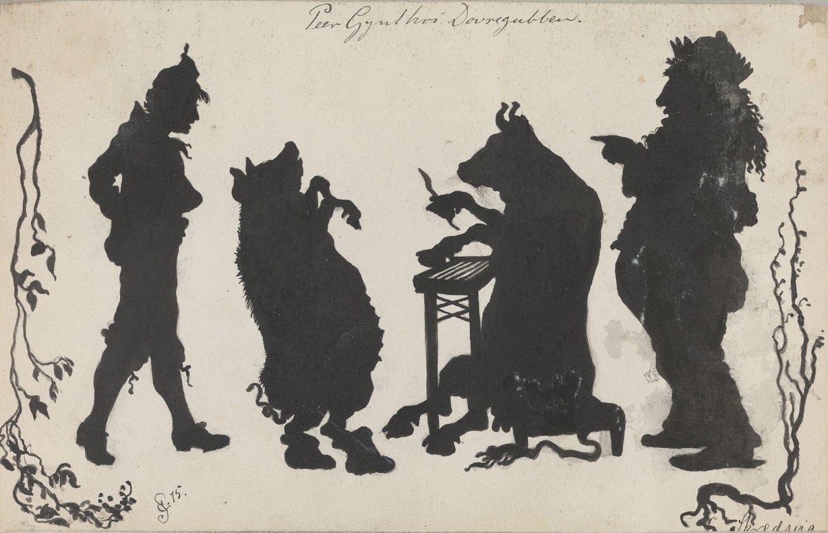 Silhuetter Peer Gynt hos Dovregubben 1875