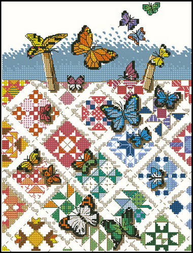 DIM06927 Butterflies On Nine Patches