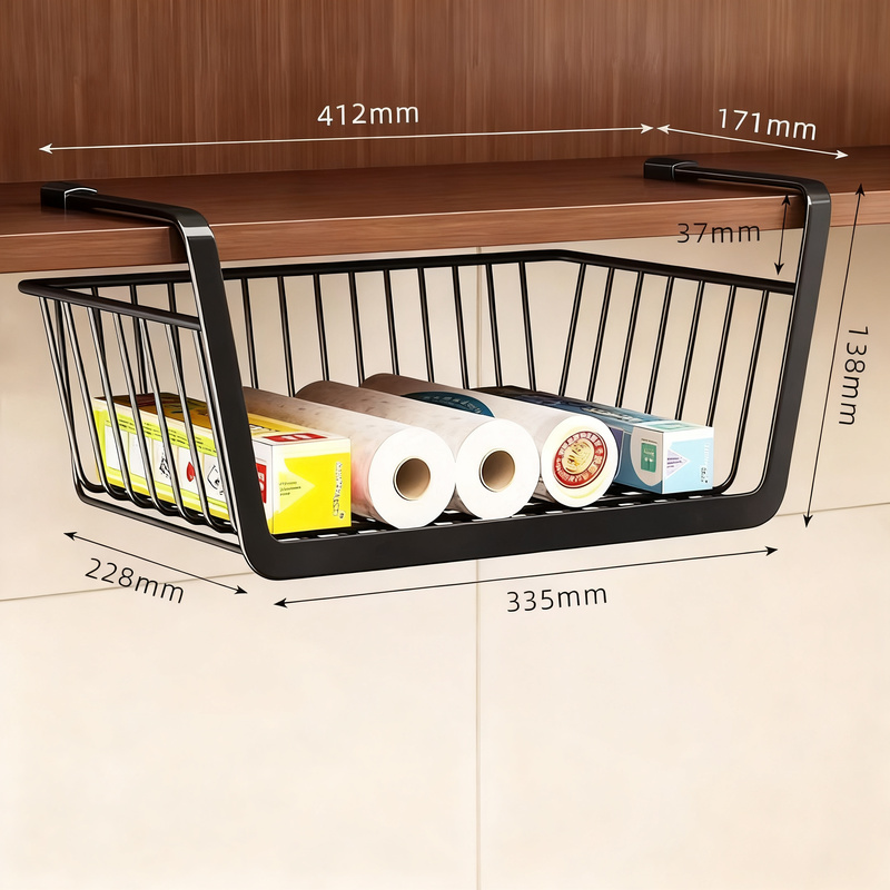 Wall-mounted kitchen shelf made of carbon steel
