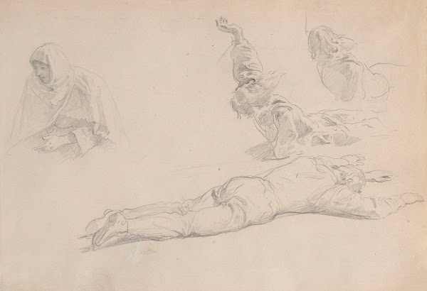 Studies of Male Figures Sketch for the Painting The Princesss Dowry 1894