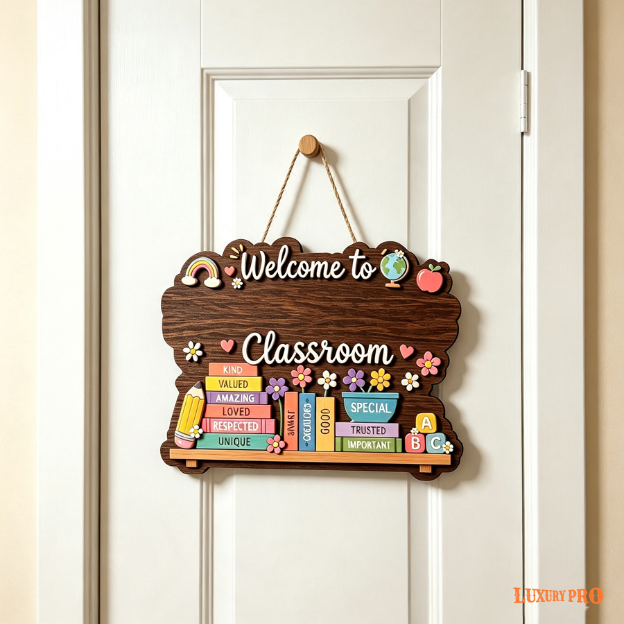 Double Layered Irregular Wooden Door Hanging