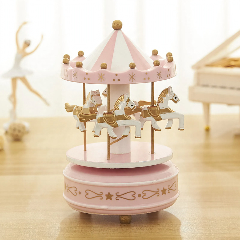 Christmas Tree Carousel Music Box made of wood