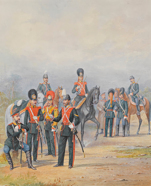 A Group Of Officers And Men Of The Life Guards Dragoon Regiment 1873