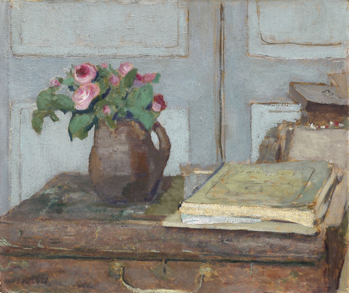 The Artists Paint Box and Moss Roses 1898