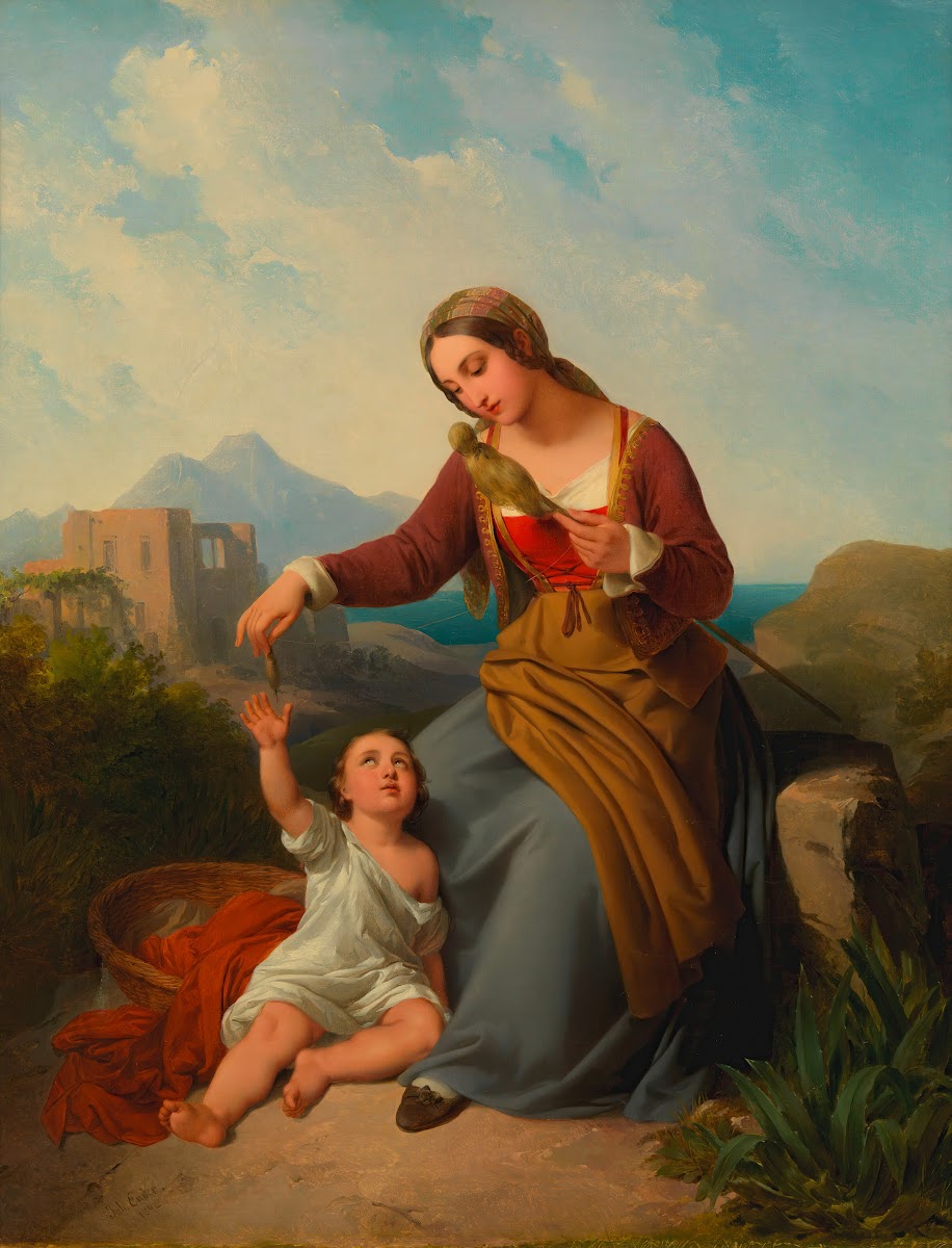 Italian peasant woman with child 1842