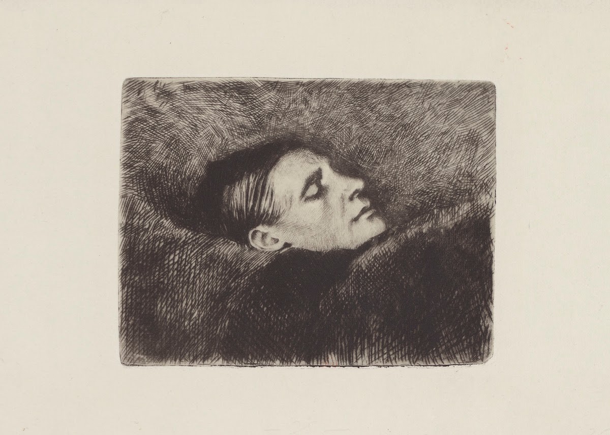 La mère de lartiste sommeillant de profil 1887