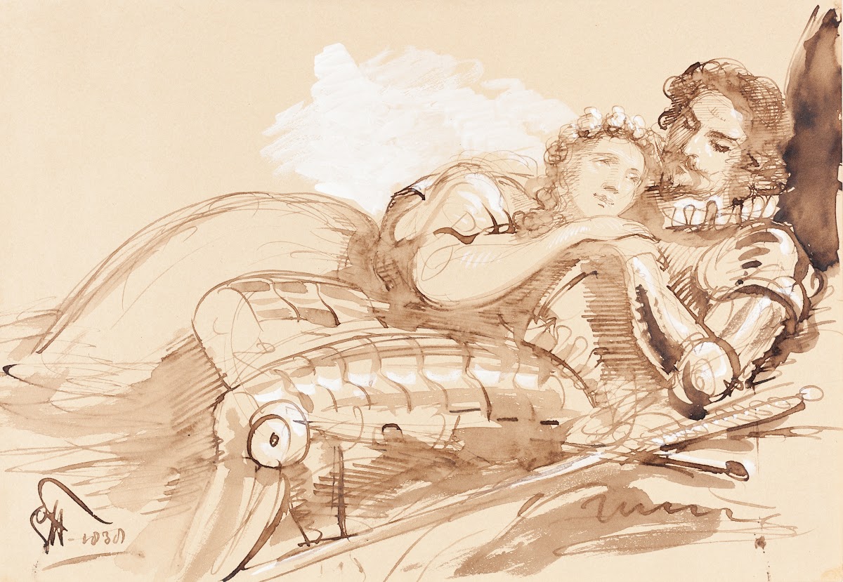 A Maiden Embraced by a Knight in Armor 1838