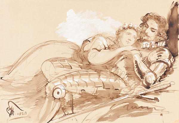 A Maiden Embraced by a Knight in Armor 1838
