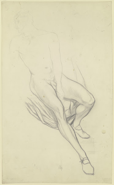 Hamlet als Akt mit Draperie aus Hamlet und Horatio auf dem Kirchhof ca 1868