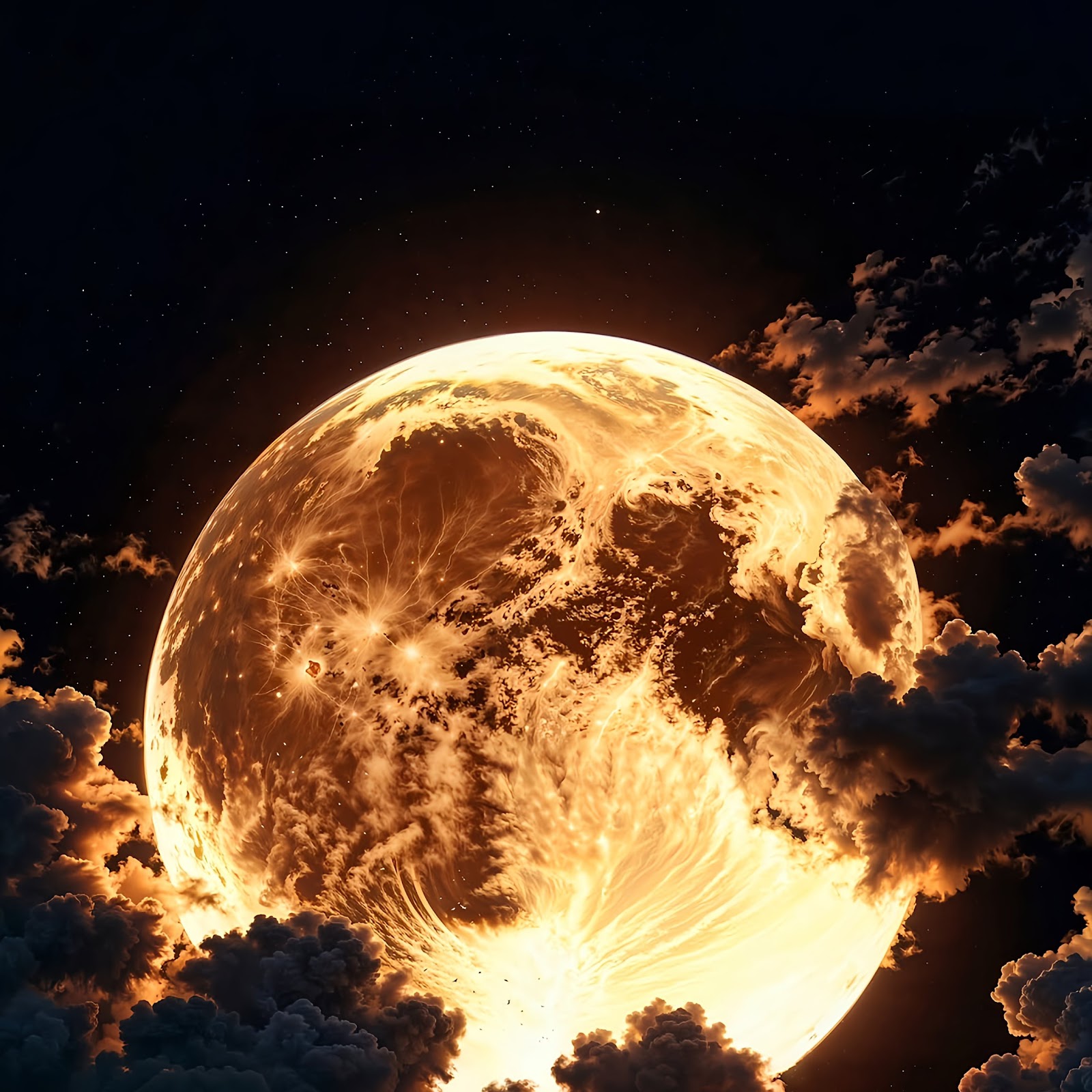 Download Full Moon, Space, Night Sky, Celestial 4K iPhone