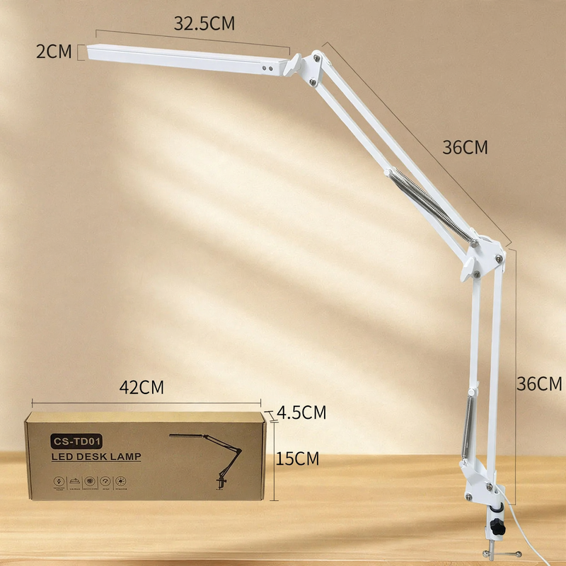 LED clamp lamp with flexible arm