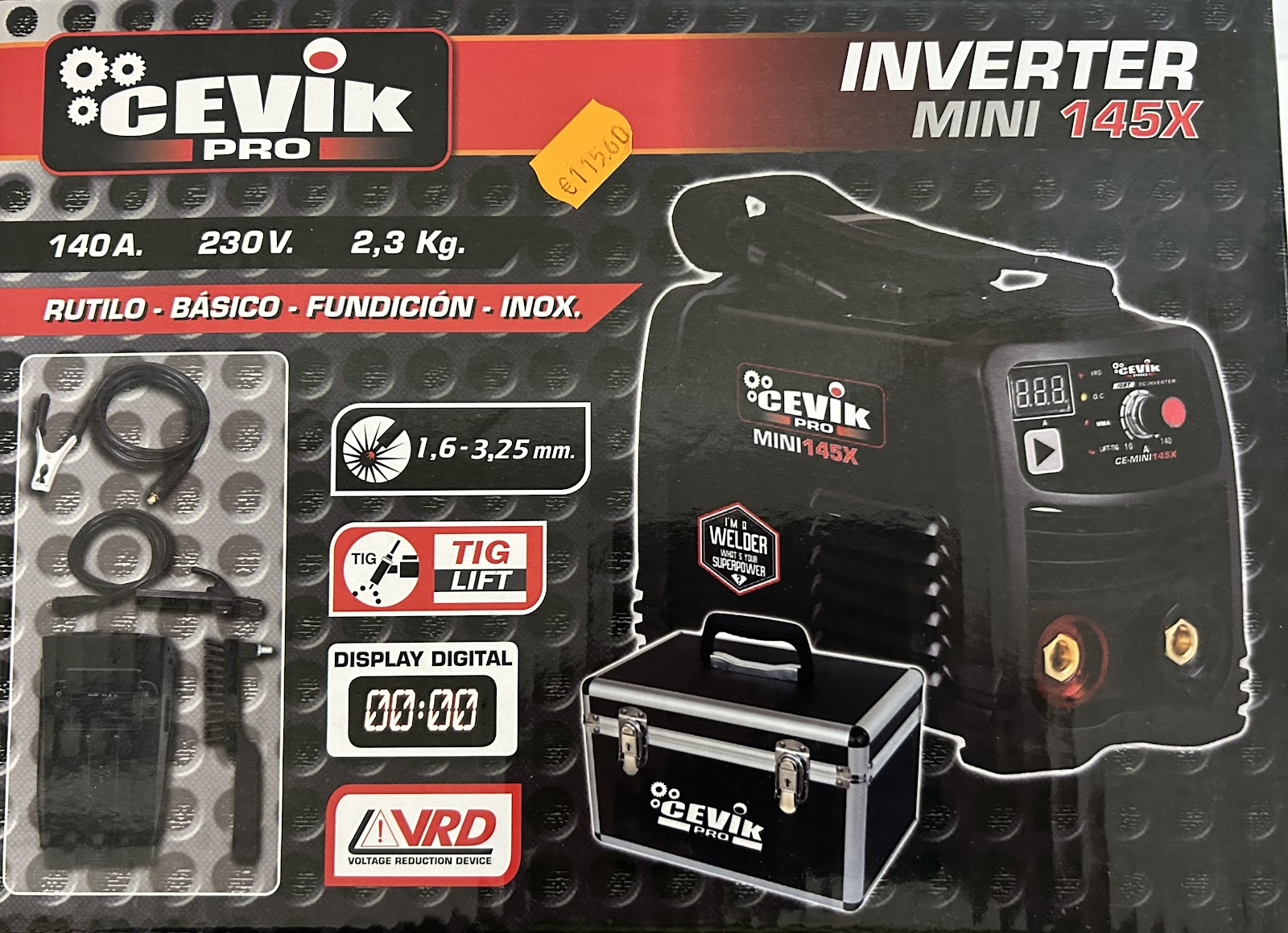  SOLDADOR INVERTER CEVIK DE 140 AMP