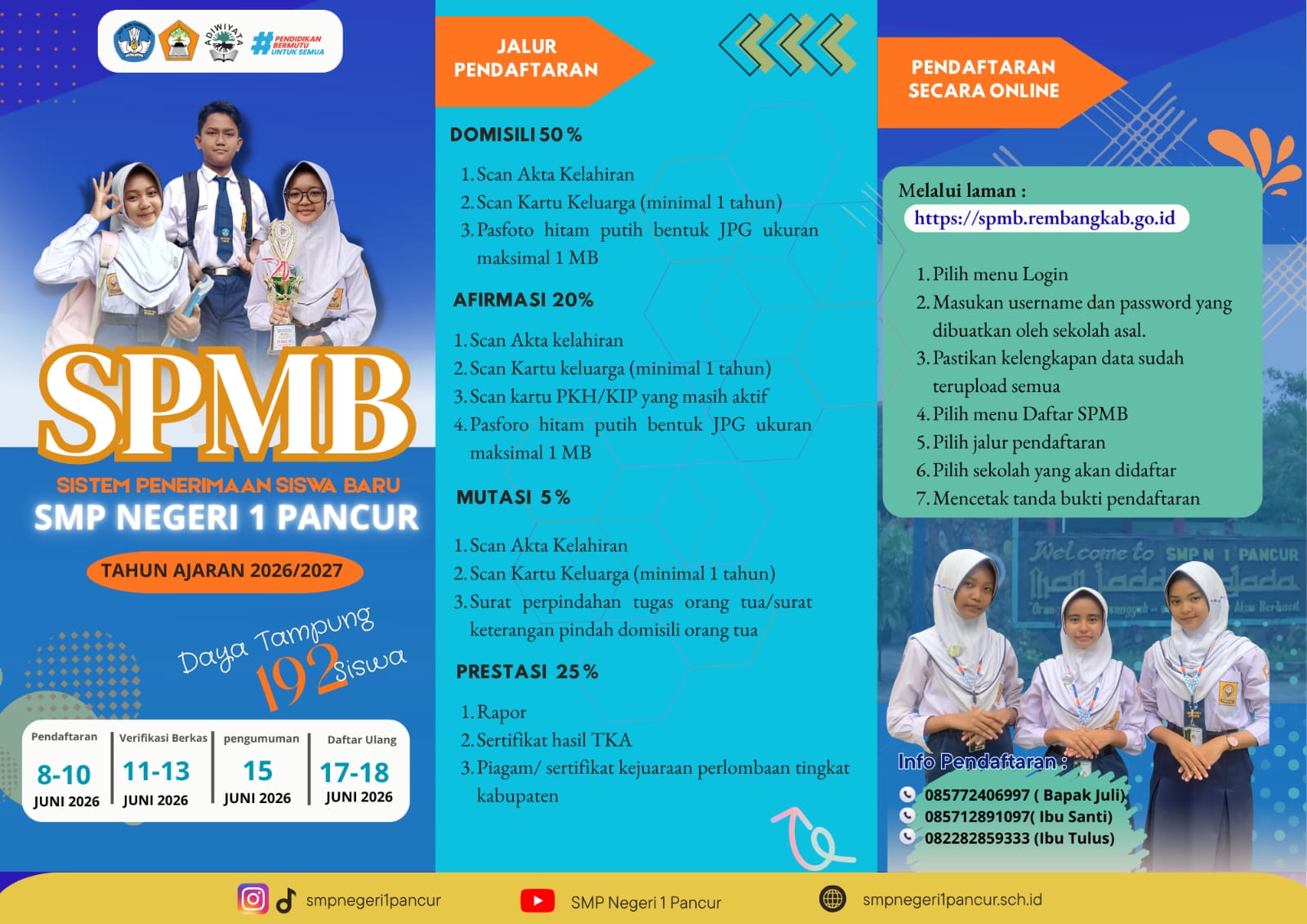 Brosur PPDB SMPN 1 Pancur
