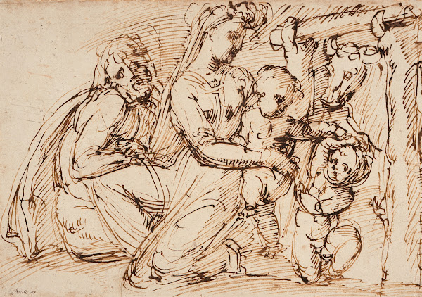 The Holy Family with Saint John the Baptist circa 1550