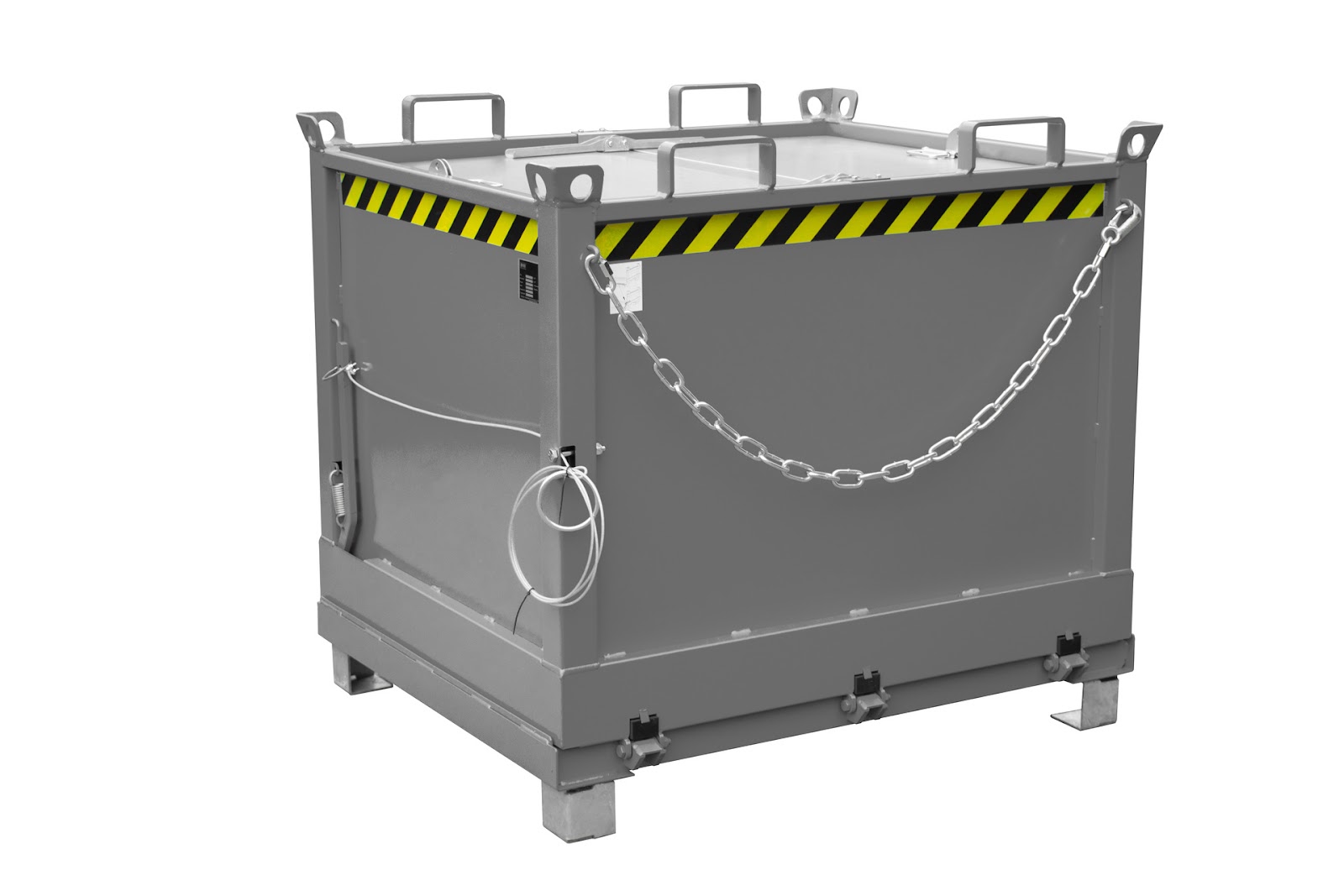 Bodemklepcontainer FB 1000, gelakt, Muisgrijs