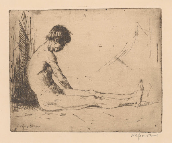Zittende naakte man 1888 1934