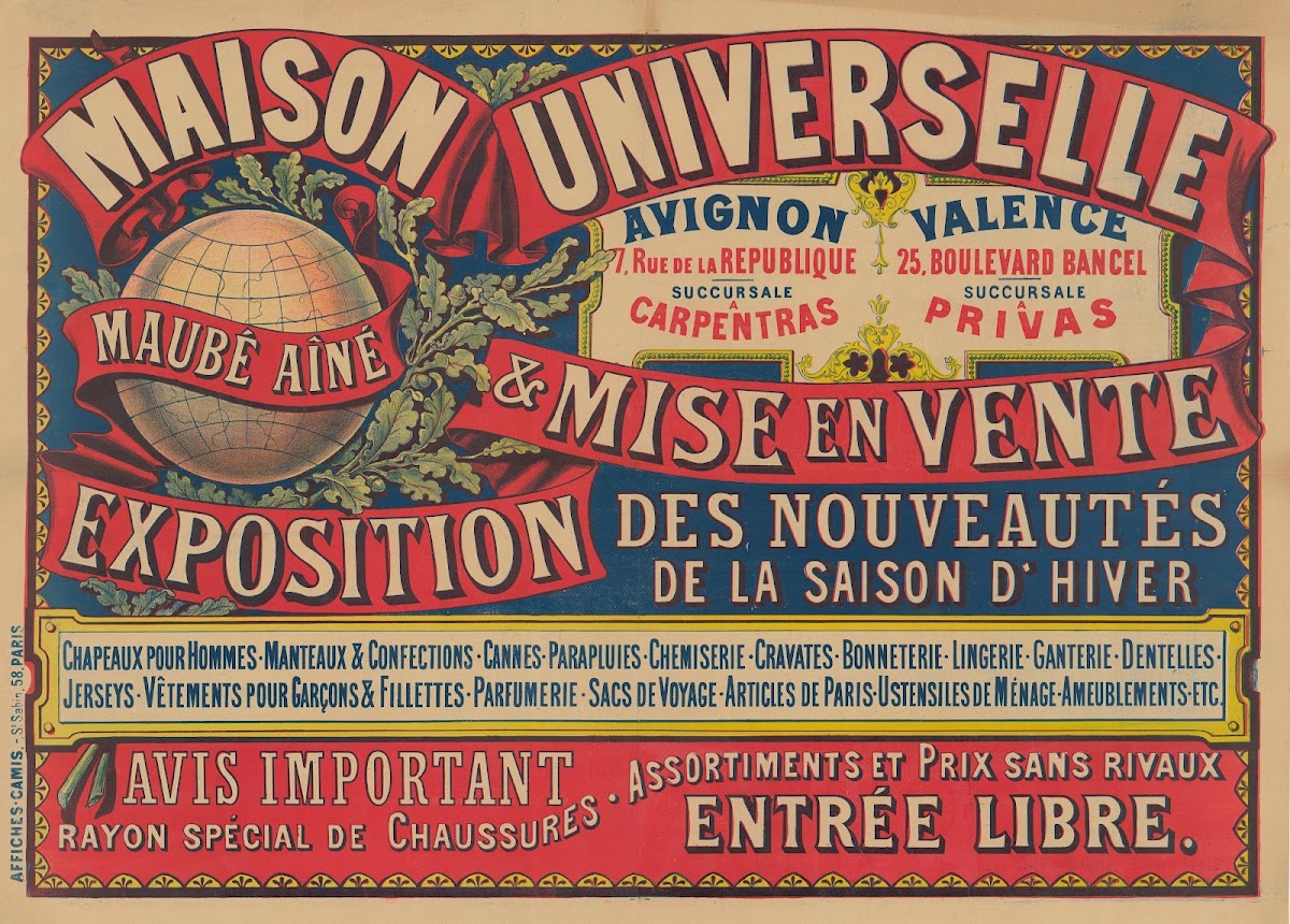 Maison universelle Maubé Aîné Avignon 1892